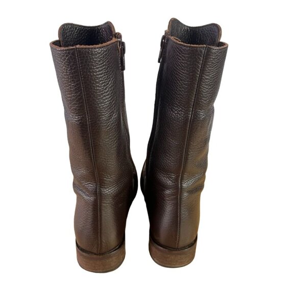 Charles David Regiment Zip & Lace Up Brown Military Combat Leather Boots Italy - Picture 3 of 15